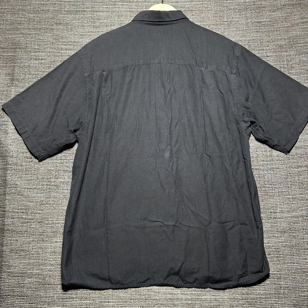 Tommy Bahama Shirt Men's XL Black Silk Camp Short Sleeve Button Up Hawaiian - Picture 11 of 12
